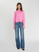 Raglan Crew W/ Side Slits in Raspberry