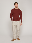 R50126 | Basic Crew w/ Rib Bottom in Cognac by Autumn Cashmere