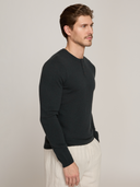 Fabric Placket Henley in Military
