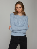 Mixed Cable Crew in Celeste | Autumn Cashmere | RCP14305