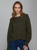 Hi Lo Pleat Sleeve Crew in Arugula | Autumn Cashmere | RCP14357