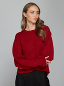 Hi Lo Pleat Sleeve Crew in Cardinal | Autumn Cashmere | RCP14357