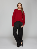 Hi Lo Pleat Sleeve Crew in Cardinal | Autumn Cashmere | RCP14357