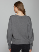 Hi Lo Pleat Sleeve Crew in Concrete