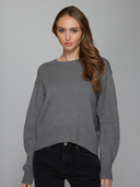 Hi Lo Pleat Sleeve Crew in Concrete | Autumn Cashmere | RCP14357