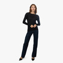 Distressed Sheer Crew in Black