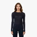 Distressed Sheer Crew in Peacoat