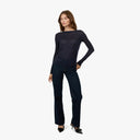 Distressed Sheer Crew in Peacoat