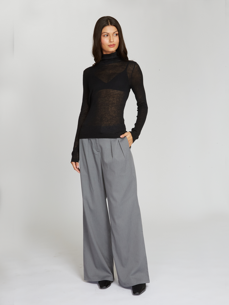 RFC13025 | Autumn Cashmere | Second Skin Sheer Mock in Black
