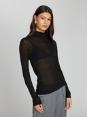 Second Skin Sheer Mock in Black