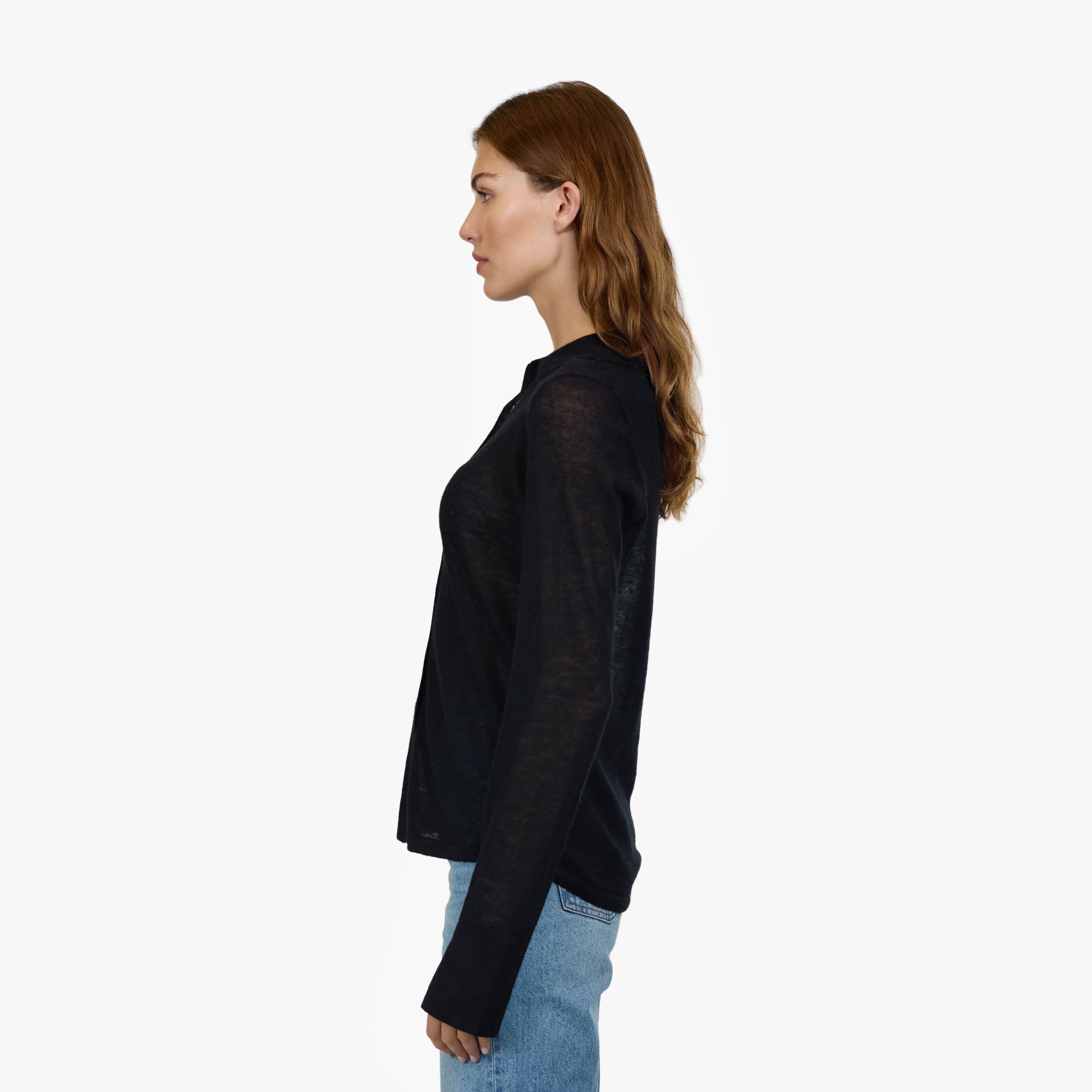 Sheer Shirt in Black | Autumn Cashmere