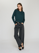 Long Sleeve High V in Malachite