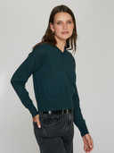 Long Sleeve High V in Malachite
