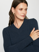 Long Sleeve High V in Raw Denim