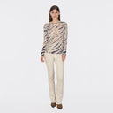 Ink Blot Sheer Crew in Oatmeal