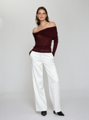 Twisted Off-The-Shoulder in Wine