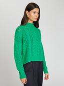 Blouson Sleeve Cable Crew in Leprechaun