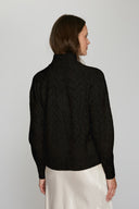 Pointelle Mock Neck in Pumpernickel