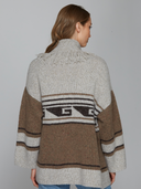 Southwest Fringed Shawl Collar Throw in Brownie Neutral