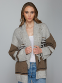 Southwest Fringed Shawl Collar Throw in Brownie Neutral | Autumn Cashmere | RG14346