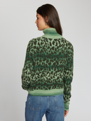 Leopard Space Dye Turtleneck in Greenery Combo