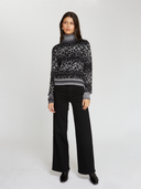 Leopard Space Dye Turtleneck in Nightfall Combo