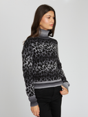 Leopard Space Dye Turtleneck in Nightfall Combo