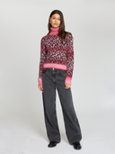 Leopard Space Dye Turtleneck in Sunset Combo