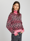 Leopard Space Dye Turtleneck in Sunset Combo