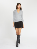 Puff Sleeve Polo w/ Hand Crochet Details in Sterling