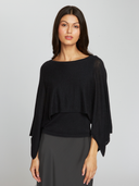 Layered Capelet Top in Black