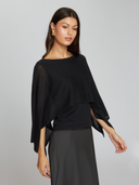 Layered Capelet Top in Black