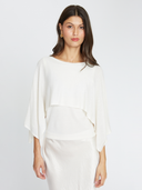 Layered Capelet Top in Pearl