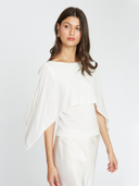 Layered Capelet Top in Pearl