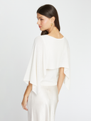 Layered Capelet Top in Pearl