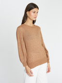 Puff 3/4 Sleeve Crew in Camel