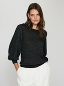 Puff 3/4 Sleeve Crew in Black