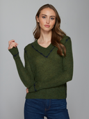 Fitted V w/ Embroidered Seam in Camo | Autumn Cashmere | RRS14171