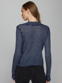 Fitted V w/ Embroidered Seam in Denim