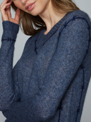 Fitted V w/ Embroidered Seam in Denim