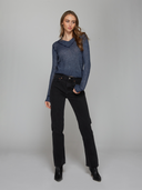 Fitted V w/ Embroidered Seam in Denim | Autumn Cashmere | RRS14171