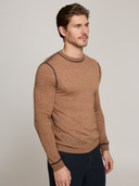 Italian Crew w/ Coverstitch in Camel/Navy