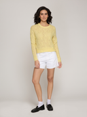 Allover Pointelle Crew in Daffodil