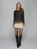 Inked Open GG Crew in Black Brownstone | Autumn Cashmere | RSF14300