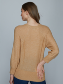 Sequin Blouson Sleeve Raglan Crew in Buckskin