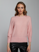 RSQ14289 | Sequin Blouson Sleeve Raglan Crew in Tea Rose | Autumn Cashmere