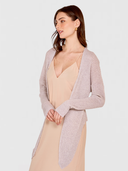 Tie Front Rib Cardigan in Birch