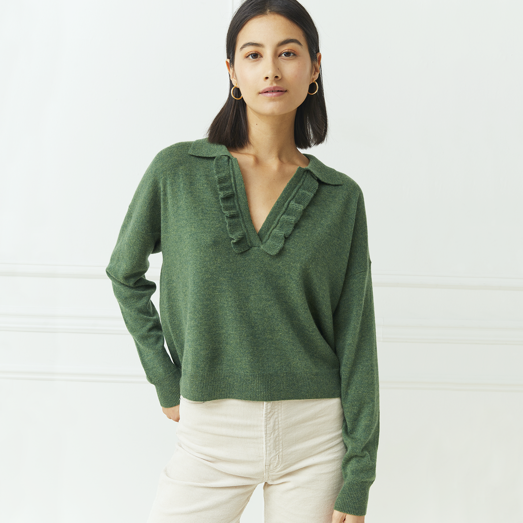Ruffle Jonny Collar in Pickle