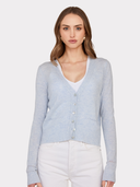 V-Neck Cardigan W/ Pointelle Stitch Detail in Space