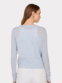 V-Neck Cardigan W/ Pointelle Stitch Detail in Space